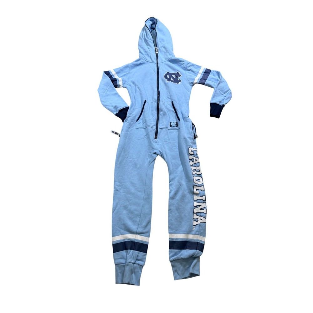 University Carolina UNC Tar Heels Onesie Blue Hooded Jumpsuit NCAA Fleece Fun S‎